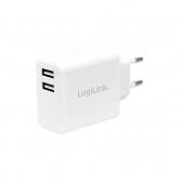 Incarcator retea Logilink PA0210W, 2x USB-A, 2.4A, 12W, White