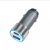 Suport auto Logilink PA0252, 36W, 1x USB-C, 1x USB-A, Silver