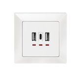 Priza Logilink PA0254, 15W, 2 x USB-A, 1 x USB-C, White
