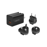 Incarcator retea priza Logilink PA0301, 1 x USB-A, 1 x USB-C, 30 W, Black