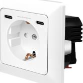 Priza Logilink PA0331, 1 x Schuko, 2 x USB-C, 25 W, White