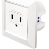 Priza Logilink PA0332, 2 x USB-C, 25 W, White