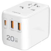 Incarcator retea Logilink PA0356 Universal Travel Adapter, 2 x USB-A, 1 x USB-C, 20 W, White