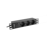 PDU Lanberg PDU-03F-0200-BK, 3x Schuko, Black