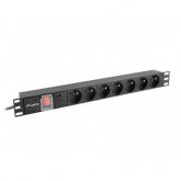 PDU Lanberg PDU-07E-0200-BK, 7x Schuko, Black