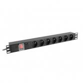 PDU Lanberg PDU-07E-0200-IEC-BK, 7x Schuko French, Black