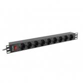 PDU Lanberg PDU-09F-0300-BK, 9x Schuko, Black