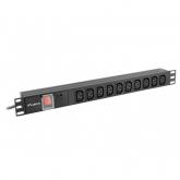 PDU Lanberg PDU-07E-0200-BK, 10x C13, Black