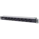 PDU Intellinet 714037, 8x Schuko, Black-Silver