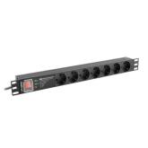 PDU Lanberg PDU-PRO-07F-0200-BK, 7x Schuko, Black