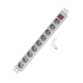 PDU Logilink PDU9C04, 9 x Schuko, 2 m, Light grey