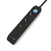 Prelungitor Spacer PP-3-30B-TC-USB, 6 x Shucko, 1 x USB-A, 1 x USB-C, 3 m, Black