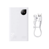 Baterie portabila Baseus Adaman2 Digital Display, 20000mAh, 2 x USB, 1 x USB-C, White