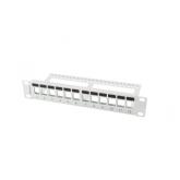 Patch Panel Lanberg PPKS-9112-S, 10inch, 1U, 12 porturi, Keystone, Gray