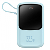 Baterie portabila Baseus Qpow2 Digital Display, 20000 mAh,  2 x USB-C, 1 x Lightning, 1 x USB-A, Blue