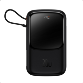 Baterie portabila Baseus Qpow Pro Digital Display, 20000 mAh, 1 x Lightning, 1 x USB-A, 1 x USB-C, Black