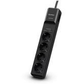 Prelungitor CyberPower, 4x Schuko, 2x USB, 1.8m, Black