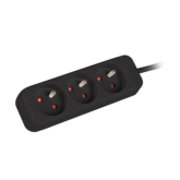 Prelungitor Lanberg PS0-03E-0150-BK, 3 x prize, 1.5 m, Black