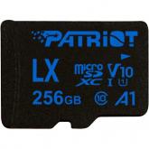Memory Card microSDXC Patriot LX 256GB, Class 10, UHS-I U1, V10, A1 + Adaptor SD
