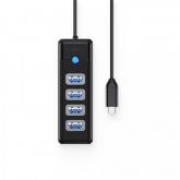 Hub USB Orico PW4U-C3-015, 4x USB-A, Black