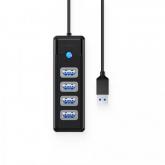 Hub USB Orico PW4U-U3-015, 4x USB-A, Black