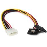 Cablu Startech PYO2LP4LSATA, 2x SATA - 4pin, 0.30m