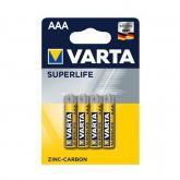 Baterii Varta Superlife R03, 4x AAA, 1.5V, Blister