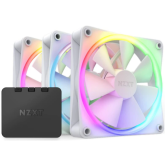 Kit Ventilator NZXT F Series F120 RGB, RGB LED, 120 mm, Matte White, 3 bucati