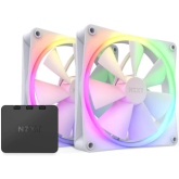 Kit Ventilator NZXT F Series F140 RGB, RGB LED, 140 mm, Matte White, 2 bucati