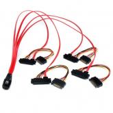 Cablu Startech SAS808782P50, Mini SAS - 4x SAS, 0.5m, Red