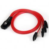 Cablu Startech SAS8087S4R50, Mini Sas - SATA, 0.5m, Red
