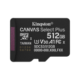 Memory Card microSDXC Kingston Canvas Select Plus SDCS3 512GB, Class 10, UHS-I U3, V30, A1