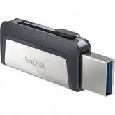 Stick Memorie SanDisk by WD Ultra Dual Drive, USB 3.0 + USB-C, 256GB, Black/Silver