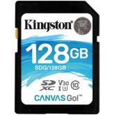 Memory Card SDHC Kingston Canvas Go 128GB, Class 10, UHS-I U3, V30
