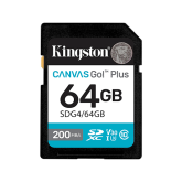 Memory Card SDXC Kingston Canvas Go Plus SDG4 64GB, Class 10, UHS-I U3, V30, A2