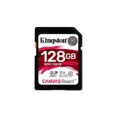 Memory Card SDXC Kingston Canvas React 128GB, Class 10, UHS-I U3, V30, A1