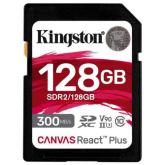 Memory SDXC Kingston Canvas React Plus 128GB, Class 10, UHS-II U3, V90