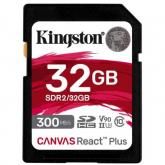Memory SDHC Kingston Canvas React Plus 32GB, Class 10, UHS-II U3, V90