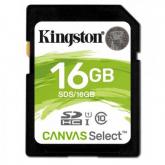 Memory Card SDHC Kingston Canvas Select 16GB, Class 10, UHS-I U1