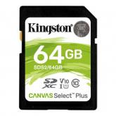 Memory Card SDXC Kingston Canvas Select Plus 64GB, Class 10, UHS-I U1, V10