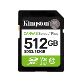 Memory Card microSDXC Kingston Canvas Select Plus SDS3 512GB, Class 10, UHS-I U3, V30, A1