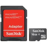 Memory Card microSDHC SanDisk by WD 16GB, Class 4 + Adaptor SD