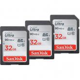 Memory Card SDHC SanDisk by WD Ultra 32GB, Class 10, UHS-I U1, 3Pack