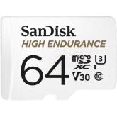 Memory Card microSDXC SanDisk by WD High Endurance 64GB, Class 10, UHS-I U3, V30 + Adaptor SD