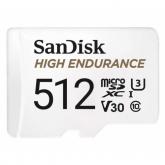 Memory Card microSDXC SanDisk by WD High Endurance 512GB, Class 10, UHS-I U3, V30 + Adaptor SD