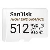 Memory Card microSDXC SanDisk by WD High Endurance 512GB, Class 10, UHS-I U3, V30 + Adaptor SD