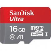 Memory Card microSDHC SanDisk by WD Ultra 16GB, Class 10, UHS-I, A1 + Adaptor SD