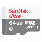 Memory Card microSDXC SanDisk by WD Ultra 64GB, Class 10, UHS-I + Adaptor SD SDSQUNR-064G-GN6TA