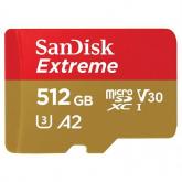 Memory Card microSDXC SanDisk by WD Extreme 512GB, Class 10, UHS-I U3, V30, A2 + Adaptor SD