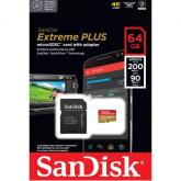 Memory Card MicroSDXC Sandisk by WD 64GB, Class 10, UHS-I U3, V30, A2 + Adaptor SD